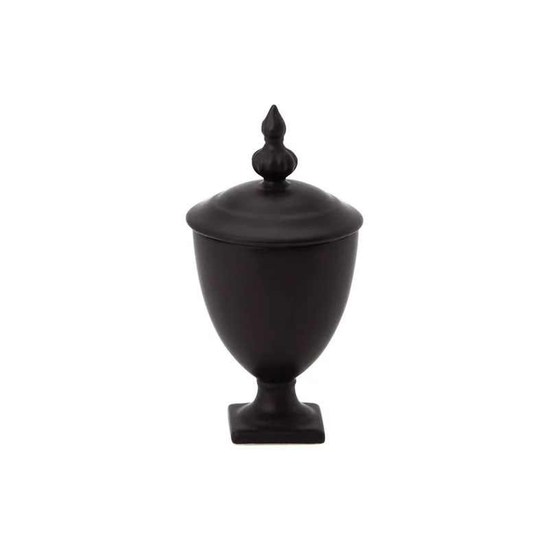 Beaufort Novelty Matte Black Ceramic Decorative Urn