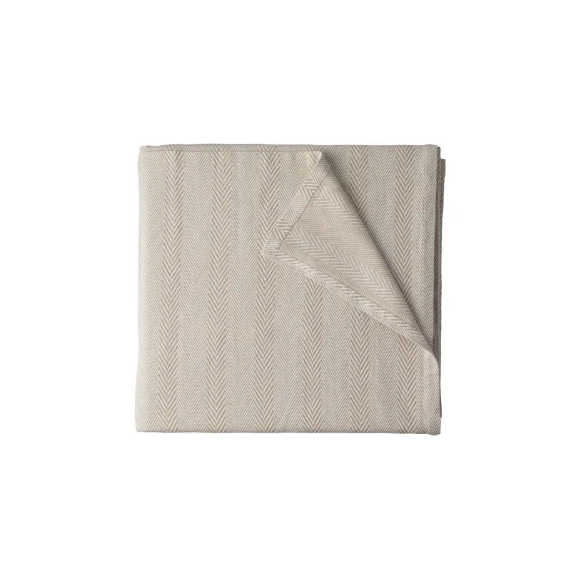 Raffia & White Cotton Chevron King Blanket 112"x98"