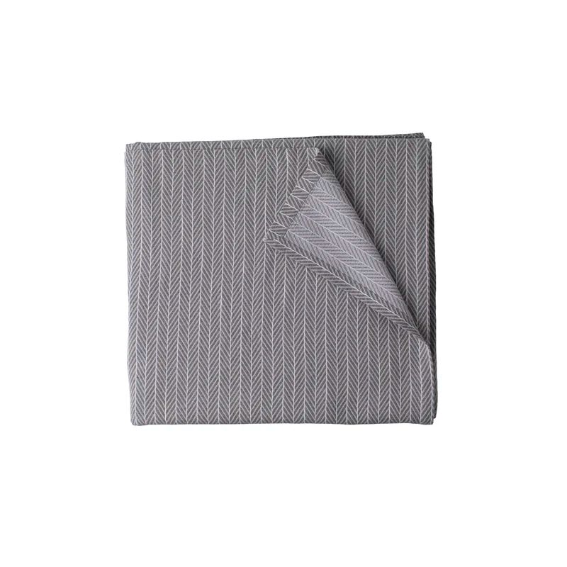 Chevron Queen-Sized Grey and White Cotton Throw Blanket