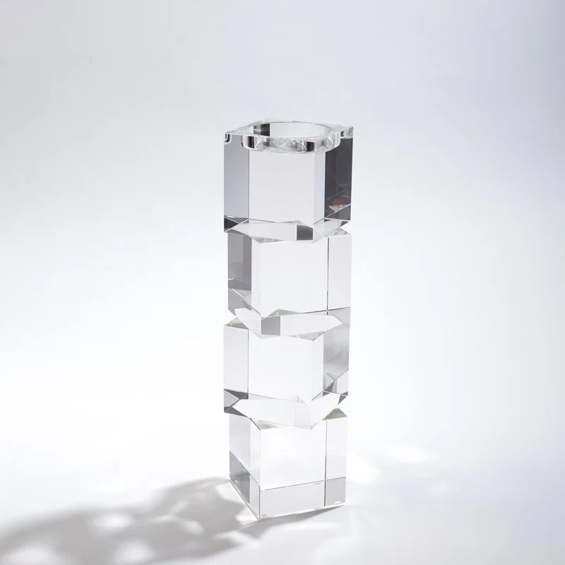 Escalier Crystal Elegance 16" Pillar Candlestick Holder