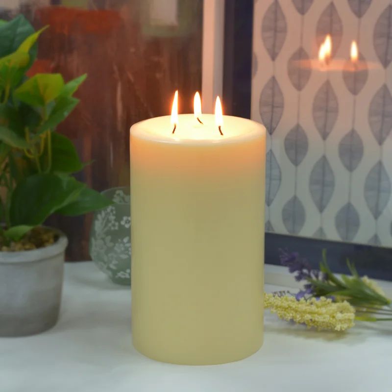 Ivory Paraffin Wax 8" Hand-Poured Pillar Candle