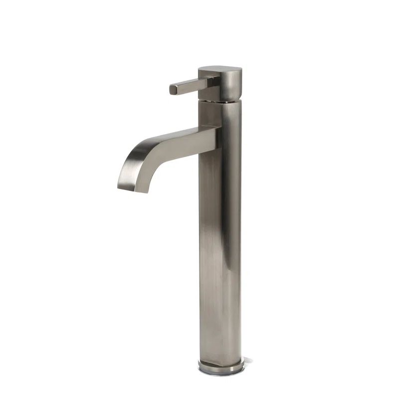 Satin Nickel Modern Single Hole Vessel Faucet