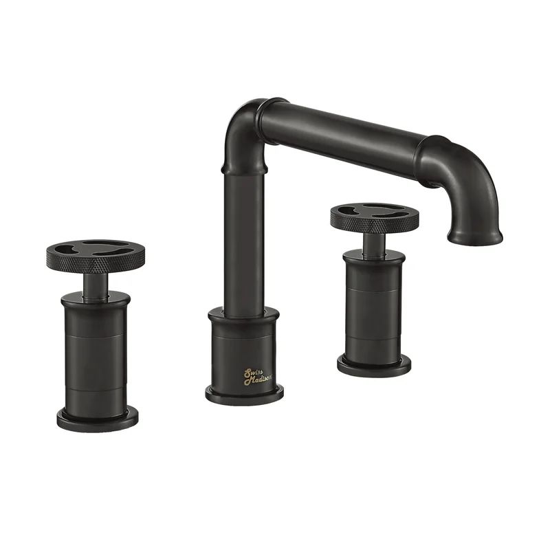 Avallon Matte Black Double-Handle Widespread Bathroom Faucet