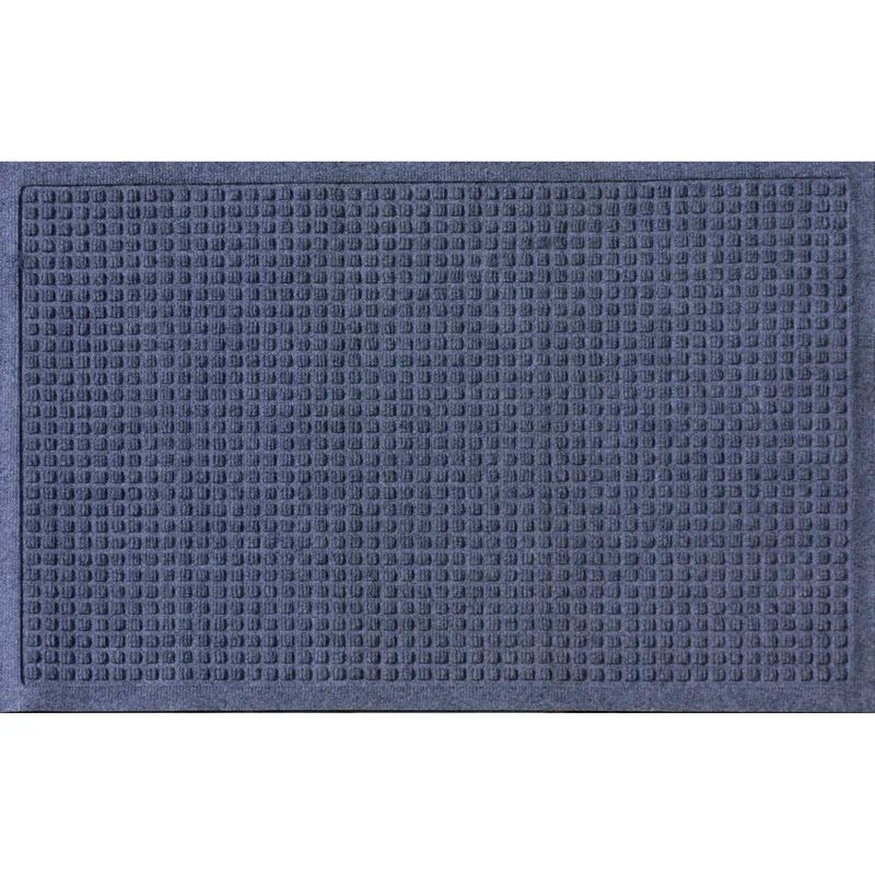 Eco-Friendly Cubes Navy Outdoor Doormat - Recycled Material