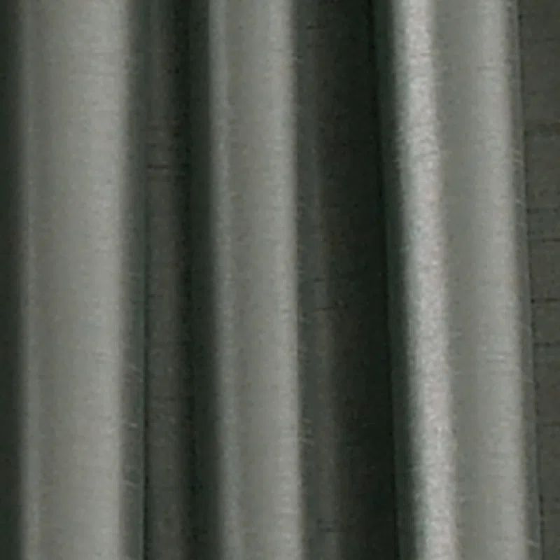 Teal Faux Silk Light-Filtering Curtain Panel with Rod Pocket