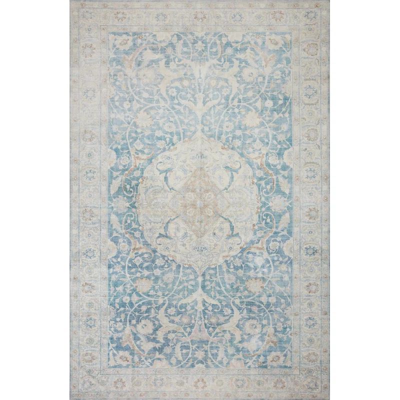 Ivory Elegance 5' x 7' Synthetic Easy-Care Stain-Resistant Area Rug