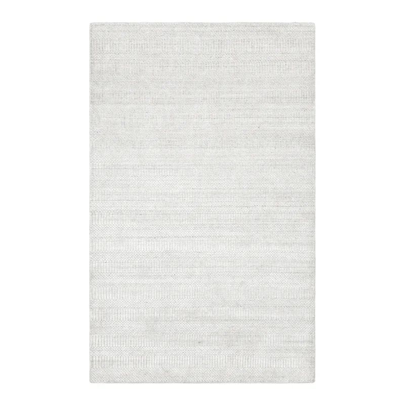 Ivory Elegance 8' x 10' Hand-Knotted Wool & Viscose Area Rug