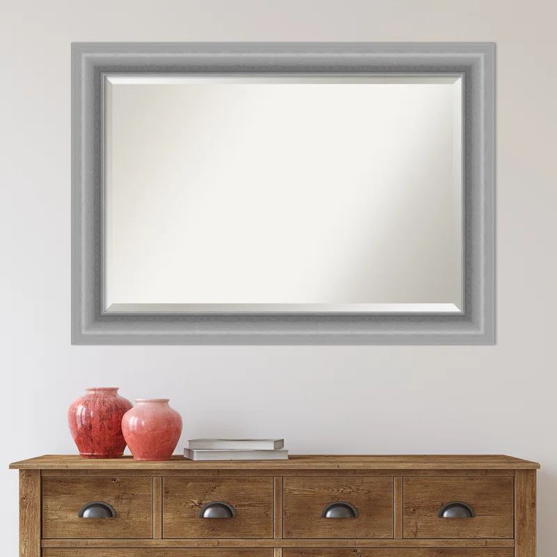 Peak Polished Silver 42x30 Rectangular Wall Mirror