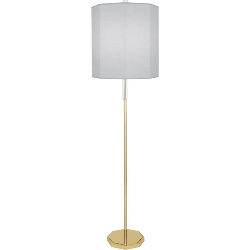 Kate 66.25'' Silver Traditional Floor Lamp with Pearl Gray Shade