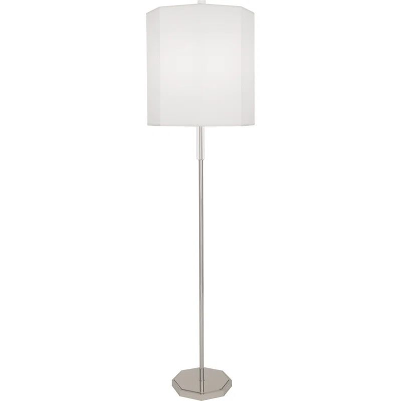 Kate 66'' Polished Nickel Floor Lamp with White Shade
