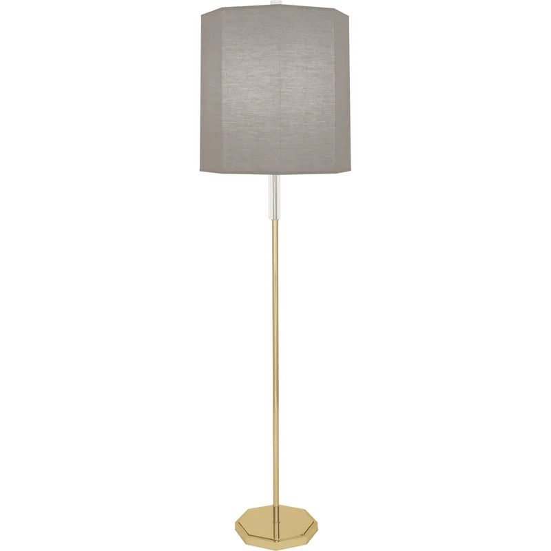 Kate 66'' Minimalist Silver Floor Lamp with Crystal Accent