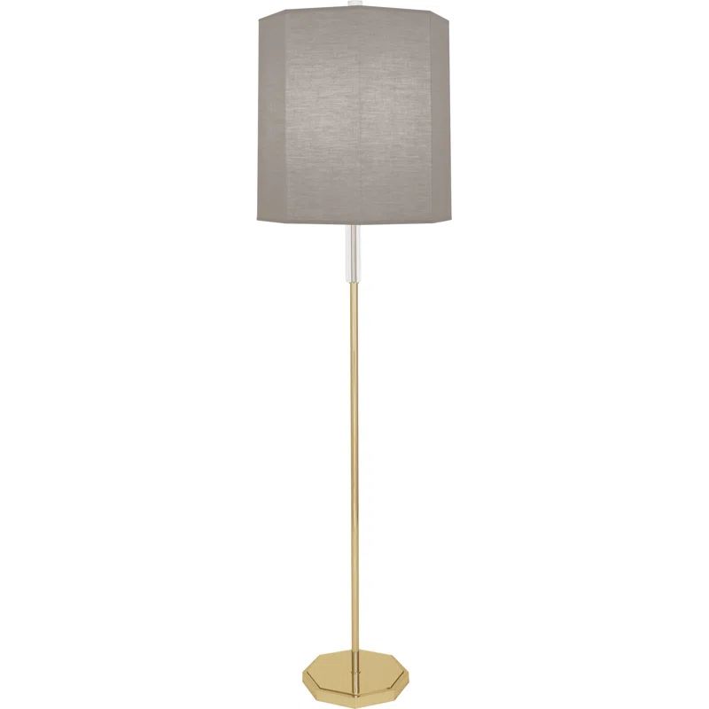 Kate 66'' Minimalist Silver Floor Lamp with Crystal Accent