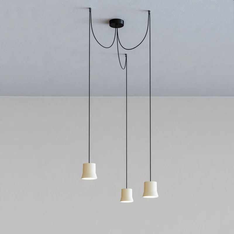 White Aluminum 3-Light LED Cluster Pendant