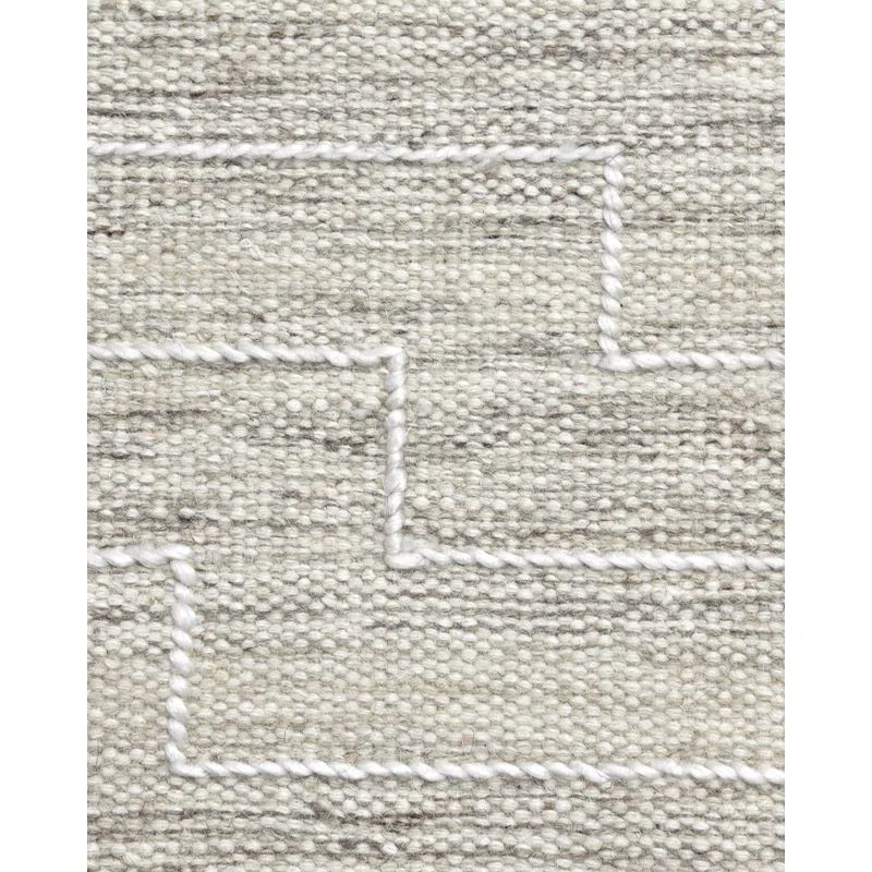 Barry Beige Handwoven Wool 8' x 10' Flatweave Area Rug