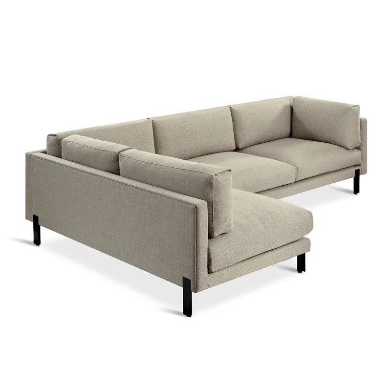 Andorra Almond Beige Two-Piece Sectional Sofa with Ottoman