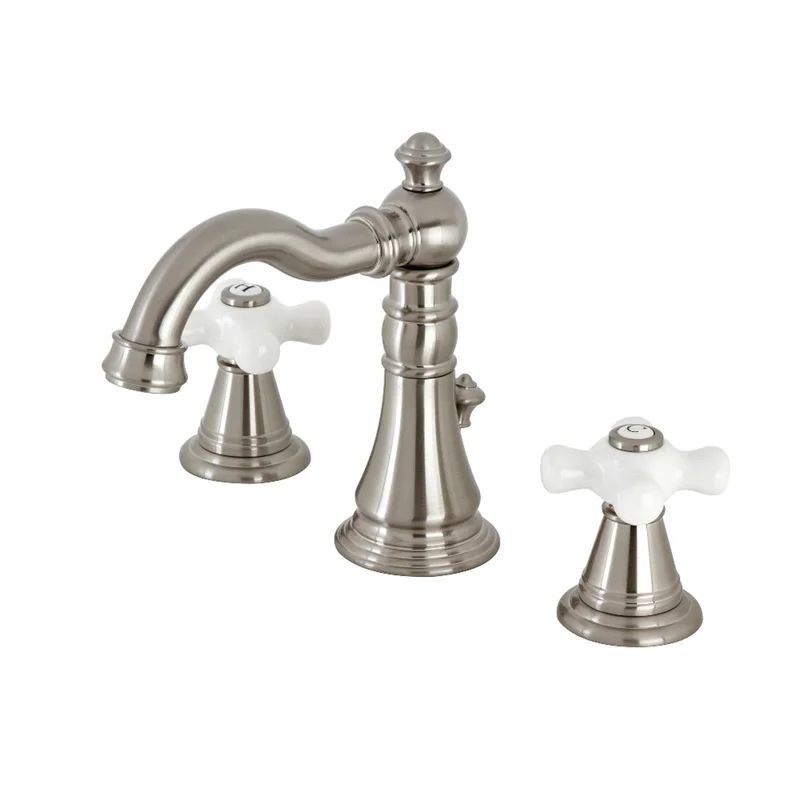 Victorian Elegance 8'' Widespread Brushed Nickel Bathroom Faucet