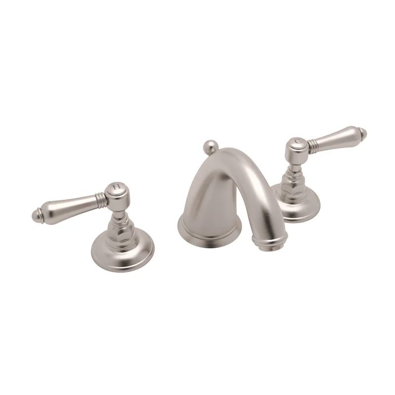 Elegant Widespread Polished Nickel Bathroom Faucet with Porcelain Handles