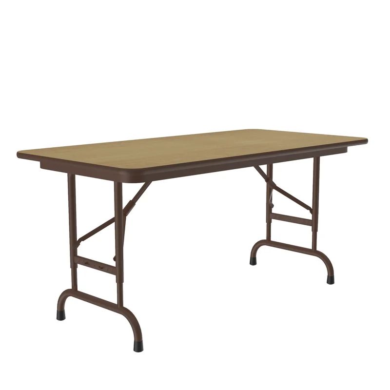 Versatile Gray Laminate and Steel Adjustable Folding Table 72"x30"