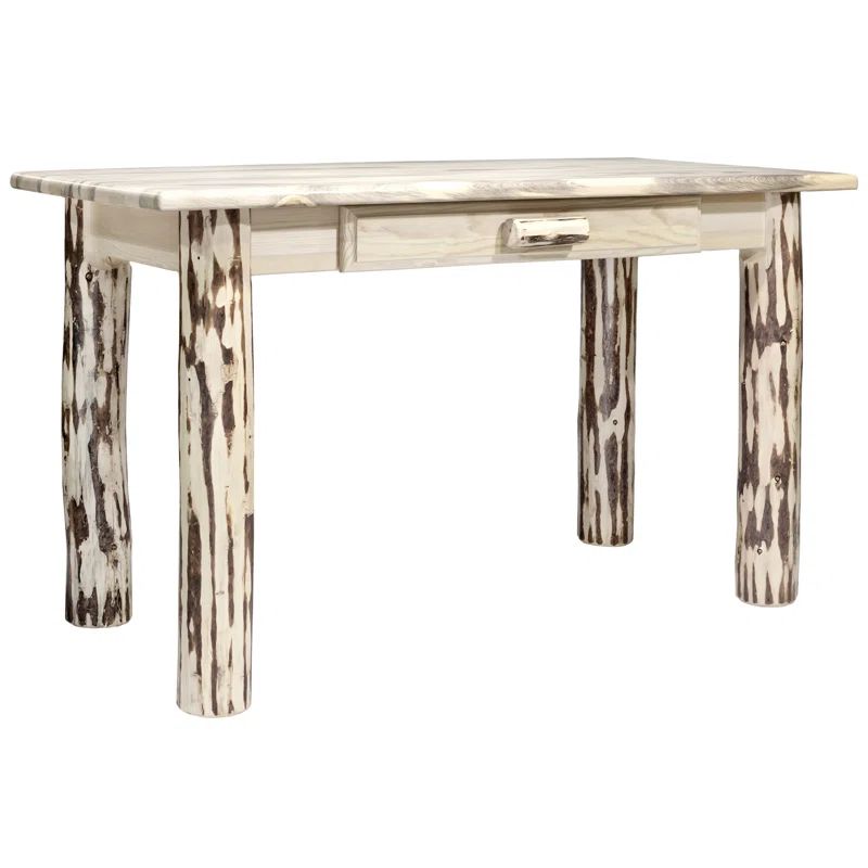Montana 48" Lacquered Pine Writing Desk with Drawer