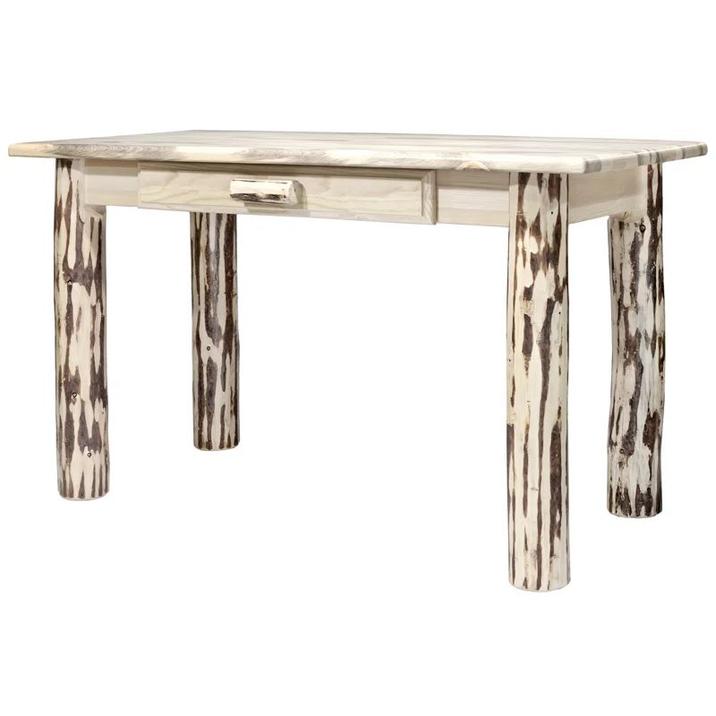 Rustic Pine 48" Writing Desk with Drawer, Ready to Finish