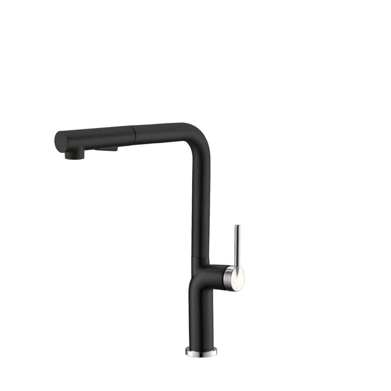 Matte Black Stainless Steel Pull Down Kitchen Faucet with Spray