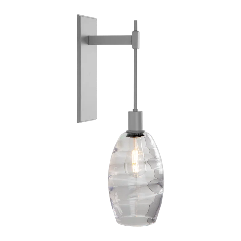 Ellisse Optic Clear Glass Tempo Sconce in Metallic Beige Silver