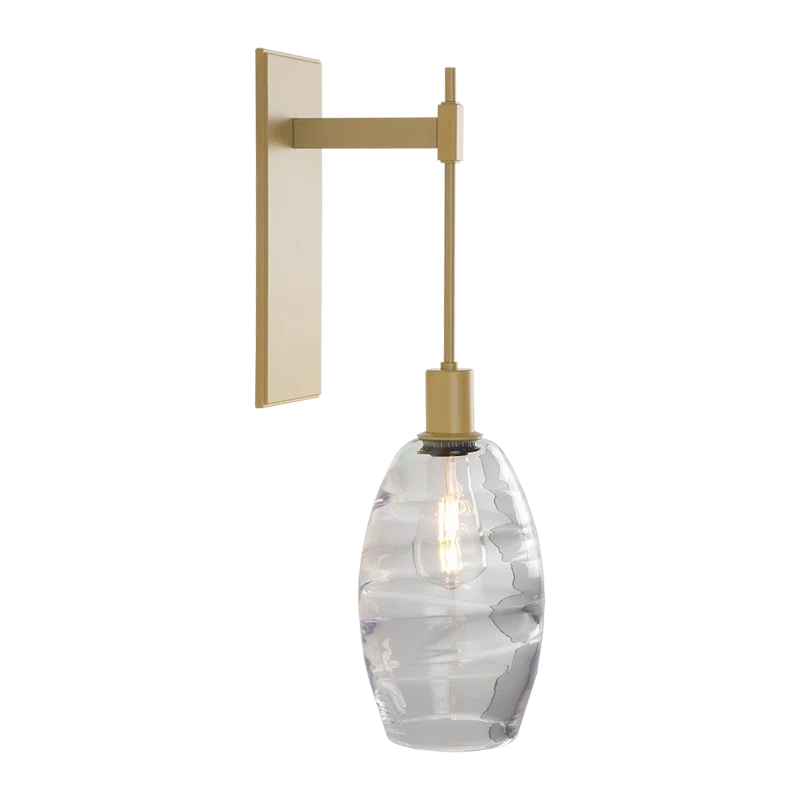 Ellisse Optic Blown Glass and Gilded Brass Sconce