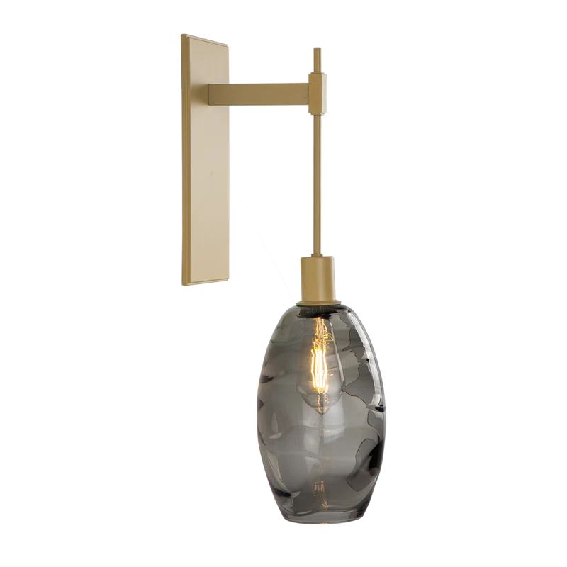 Ellisse Optic Smoke 9.3" Gilded Brass Tempo Sconce