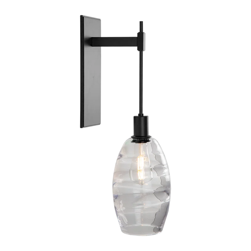 Ellisse 23.5'' Matte Black Optic Glass Tempo Sconce