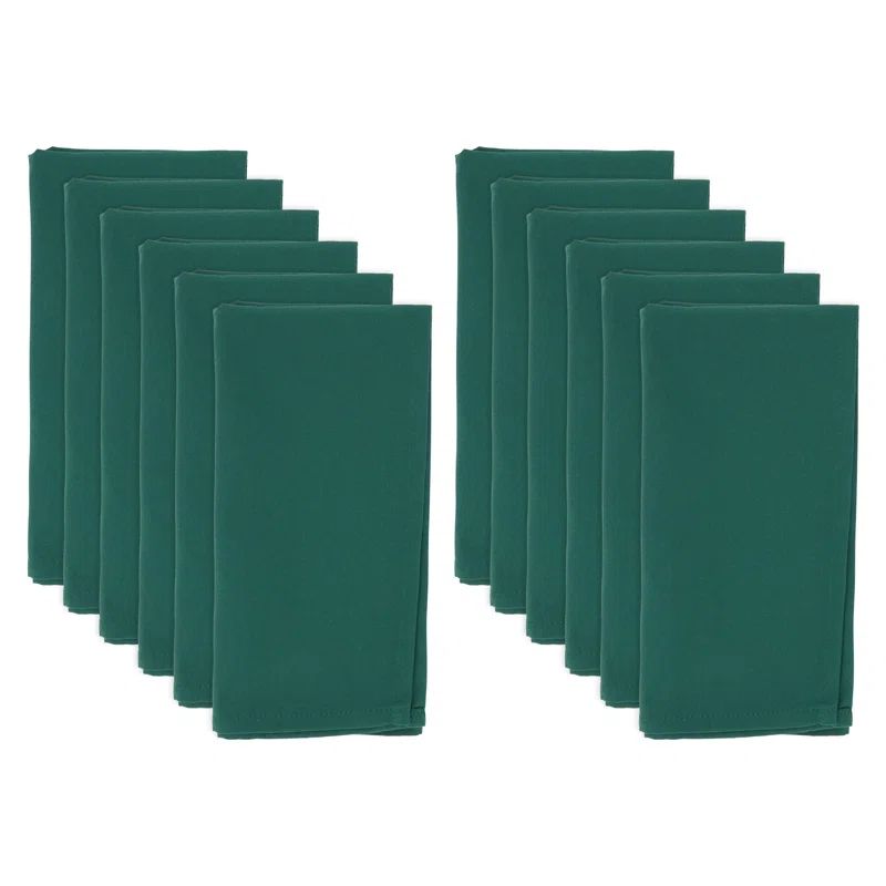 Jasper Green Polyester Square Dinner Napkins Set of 12