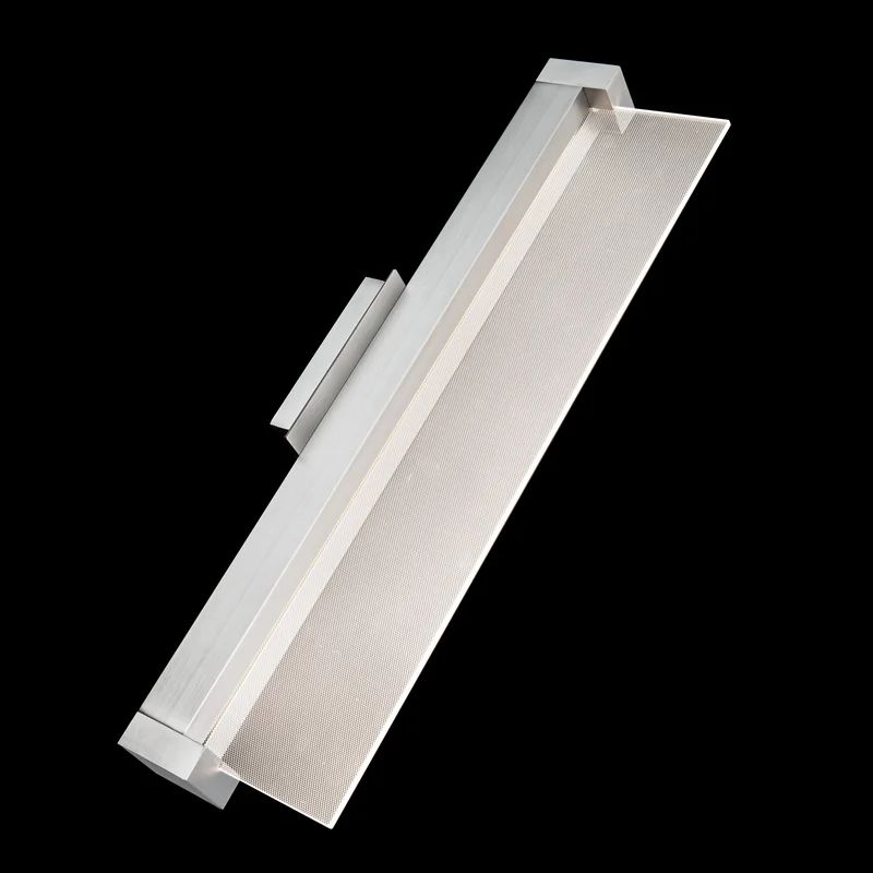 Spectre Brushed Nickel Slim LED Bath Bar with Frosted Acrylic Shade