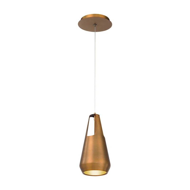 Aged Brass Mini LED Pendant Light for Indoor/Outdoor Use