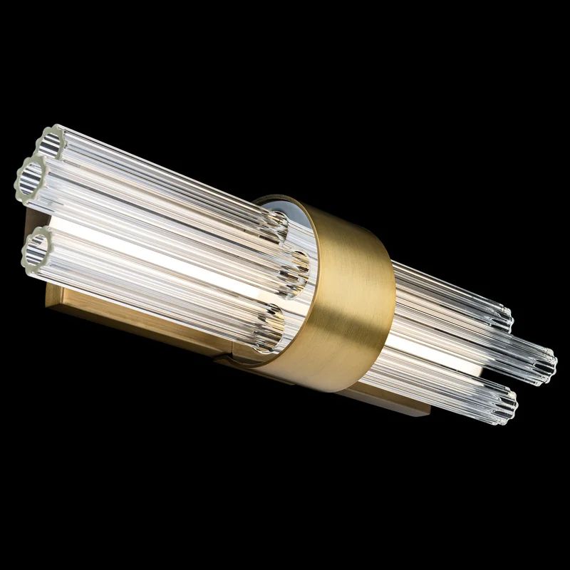 Aged Brass Outdoor Cylinder LED Vanity Light, Dimmable