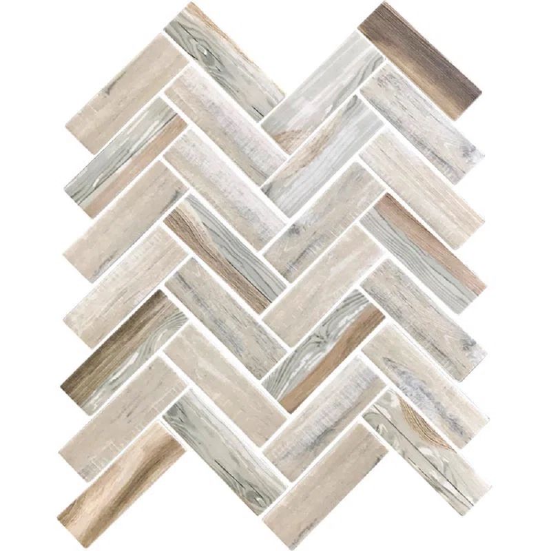 Aloha Beige Matte Iridescent Glass Mosaic Tile