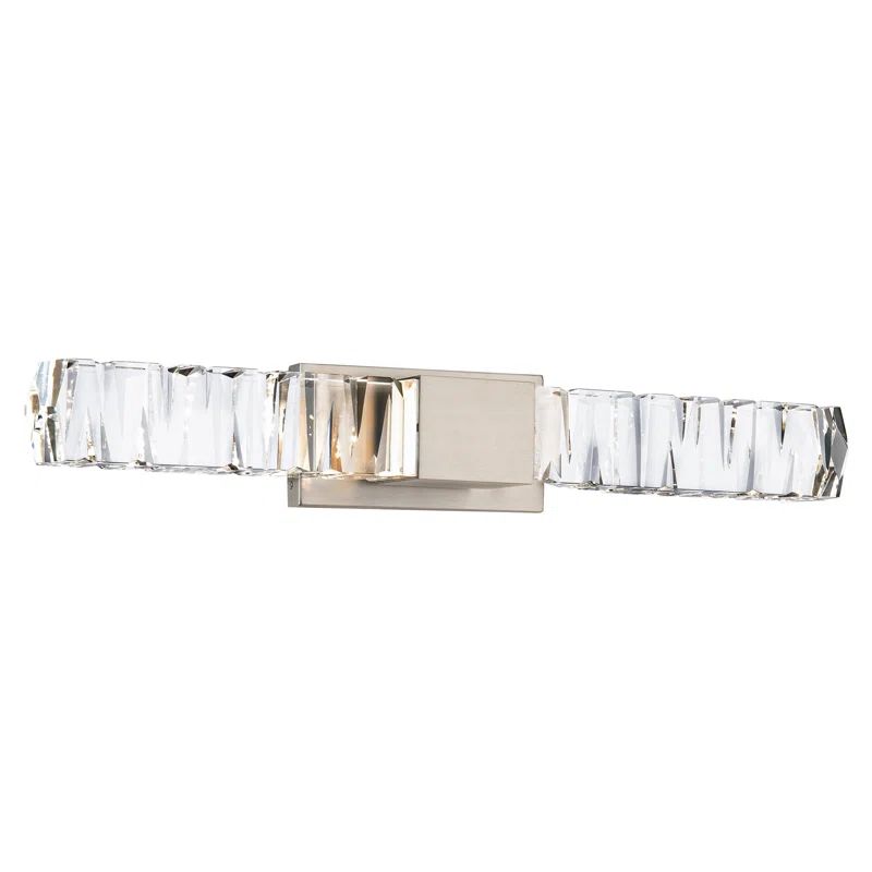 Juliet Brushed Nickel 2-Light LED Vanity with Clear Crystal Accents