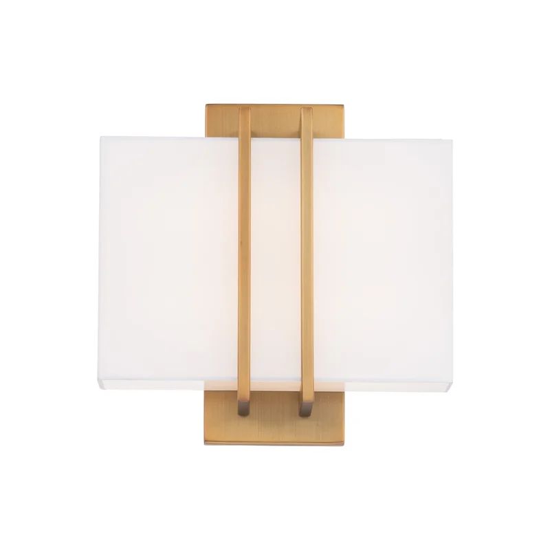 Transitional Aged Brass Dimmable LED Sconce, 11"