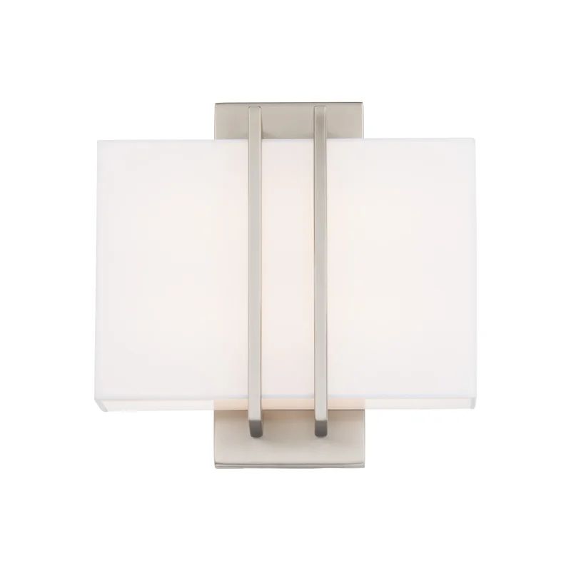 Downton Brushed Nickel Rectangular LED Sconce - Dimmable and Direct Wired