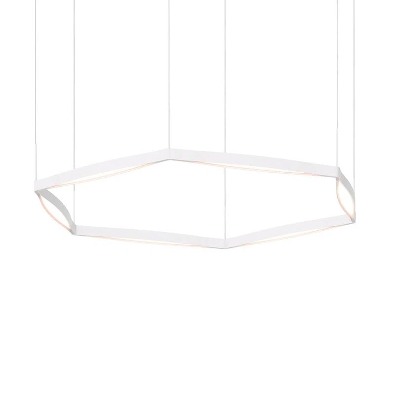 Ola 6-Light Satin White Aluminum LED Statement Pendant