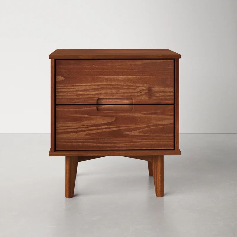 Classic Mid-Century Walnut 1-Drawer Solid Wood Nightstand