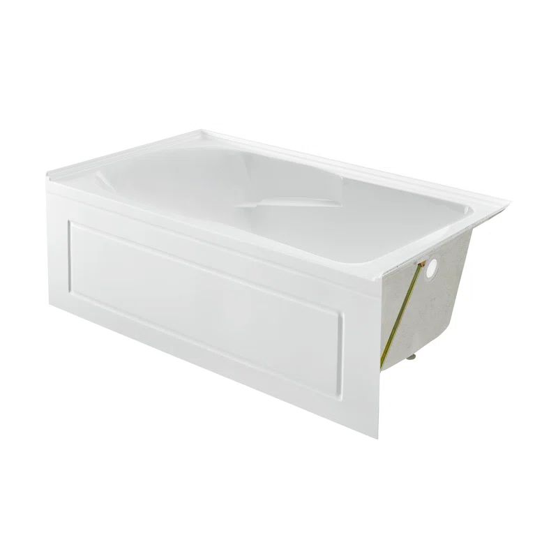Concorde 60" Glossy White Acrylic Alcove Bathtub with Apron