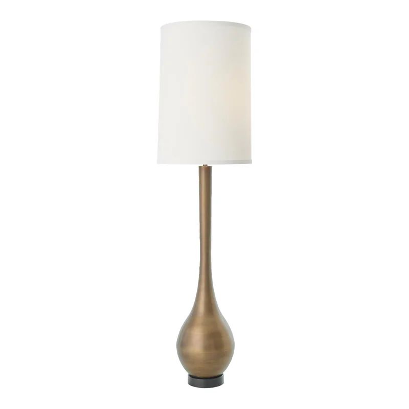 Elegant Oversized Light Bronze Floor Lamp with Silkette Shade