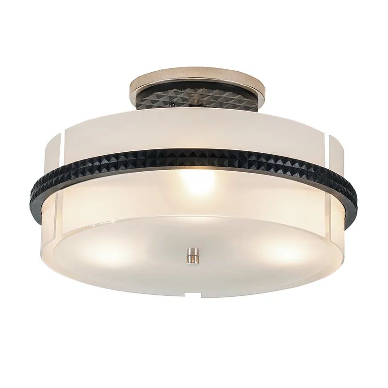 Mazant 3-Light Matte Black and Chrome Semi Flush Mount