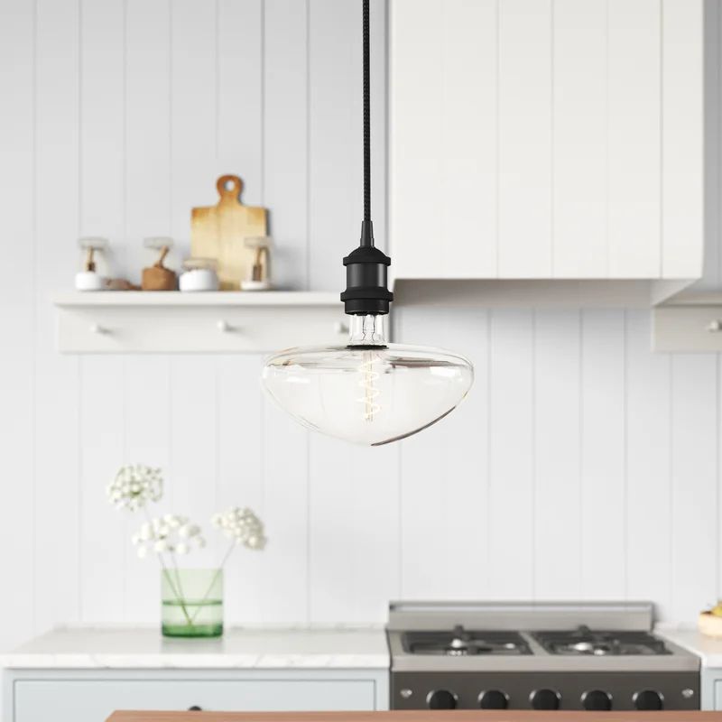 Matte Black Glass LED Mini Pendant Light