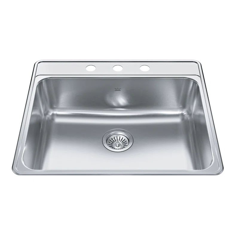 Creemore 25'' Satin Stainless Steel Drop-In Single Bowl Kitchen Sink