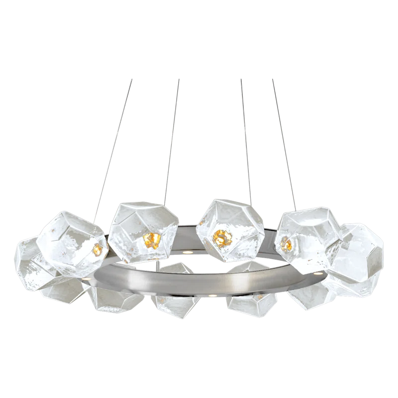 Elegant Black Drum Chandelier with Handblown Glass Shades