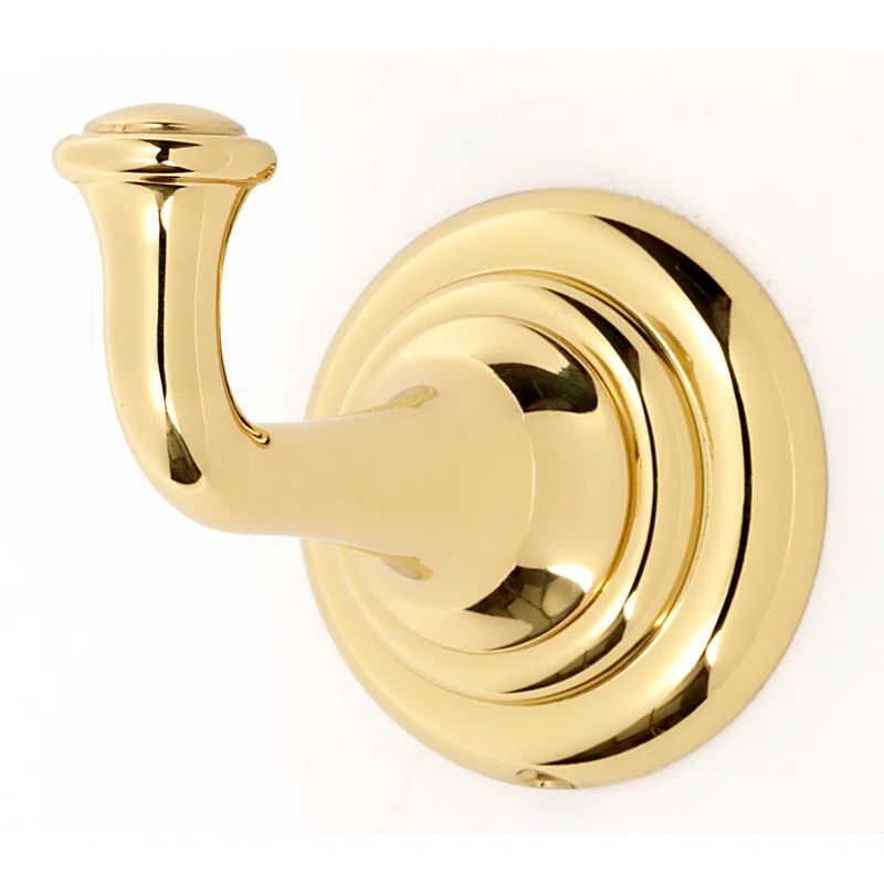 Polished Brass Wall Mounted Robe Hook