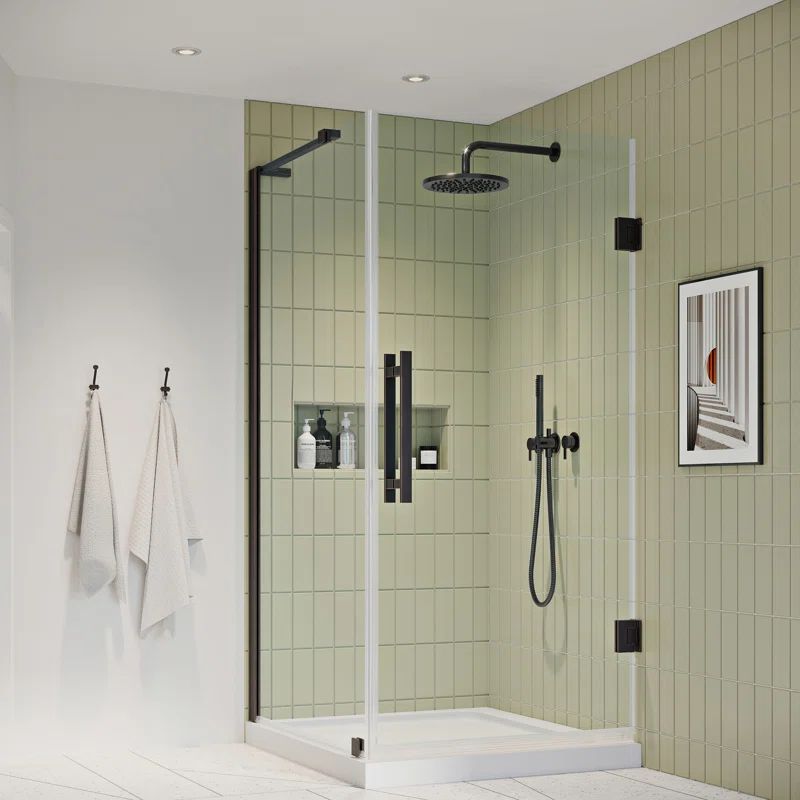 Endless Tampa-Pro 32" Frameless Shower Kit with Oil Rubbed Bronze Finish