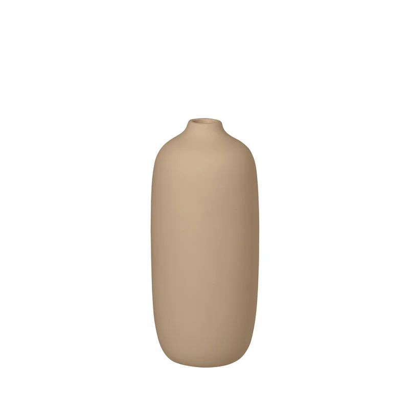 Ceola 7.1'' Tulip-Shaped Ceramic Bud Table Vase in Khaki