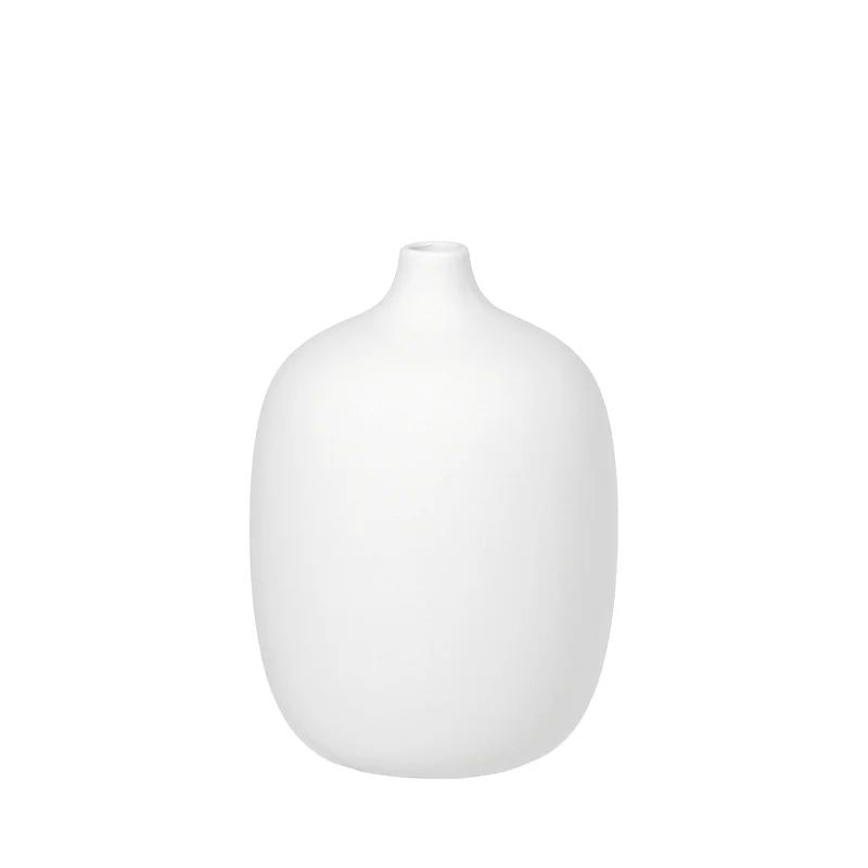 Ceola Soft White 7.3'' Organic Ceramic Table Vase