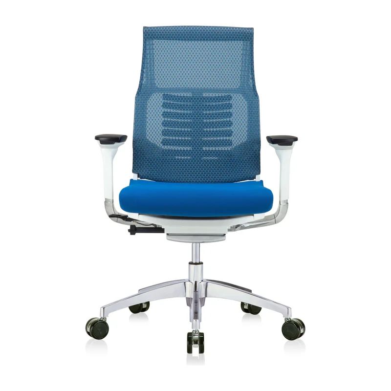 Ergonomic Blue Executive Mesh Chair with 5D Headrest and Smart Features